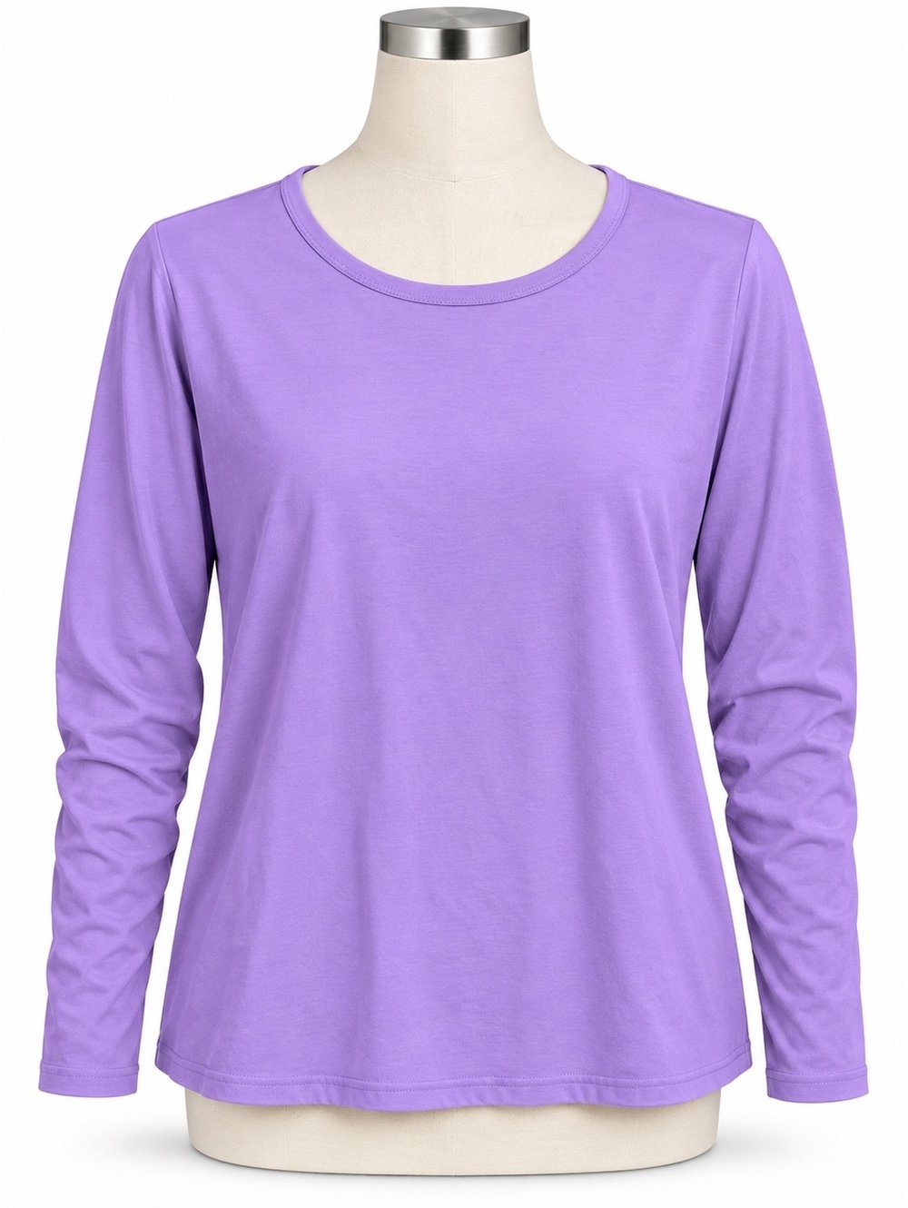 Time and Tru Long Sleeve Crewneck Tee Purple Size Large